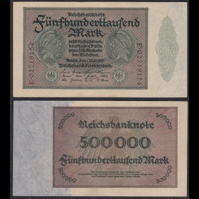 Reichsbanknote - 500 Tausend Mark 1923 Ro 87d XF (2) Serie E (29025