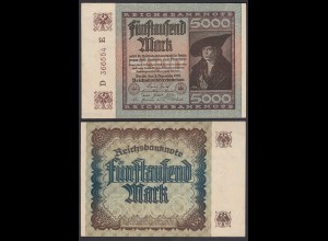 Reichsbanknote 5000 Mark 1922 Ro 80a Pick 81 VF/XF (2/3) FZ: E BZ: D (29037