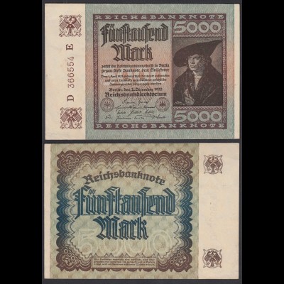 Reichsbanknote 5000 Mark 1922 Ro 80a Pick 81 VF/XF (2/3) FZ: E BZ: D (29037