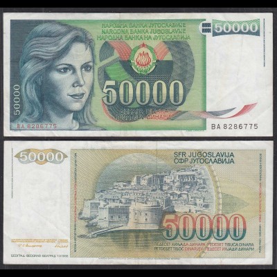 Jugoslawien - YUGOSLAVIA - 50000 50.000 Dinara 1988 VF (3) Pick 96 (29051