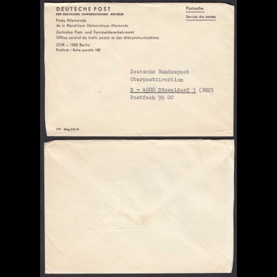 DDR Postsache 1085 Berlin an die Deutsche Bundespost Düsseldorf (26062
