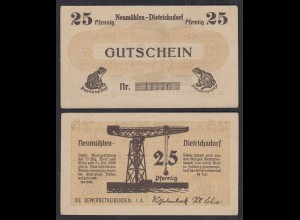 25 Pfennig Banknote Notgeld Gewerbetreibende Neumühlen-Dietrichsdorf (29088