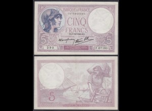 Frankreich - France - 5 Francs Banknote 5-12-1940 Pick 83 VF/XF (2/3) (29139
