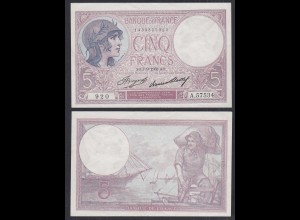 Frankreich - France - 5 Francs Banknote 7-9-1933 Pick 72e VF/XF (2/3) (29141