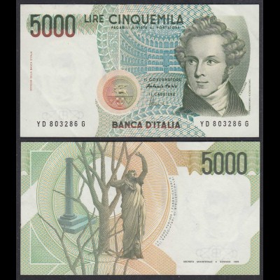 Italien - Italy 5000 Lire Banknote 1985 Pick 111b VF/XF (3/2) (29155
