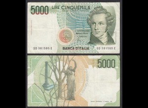 Italien - Italy 5000 Lire Banknote 1985 Pick 111c VF- (3-) (29156