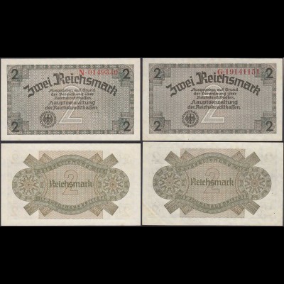 2 RM Reichskreditkasse 1939/44 Ros 552 a + b aUNC (1-) (29183