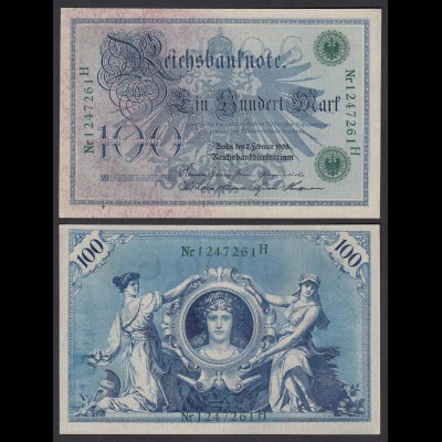 Reichsbanknote 100 Mark 1908 Ro 34 Pick 34 UDR: G Serie H aUNC (1-) (29321