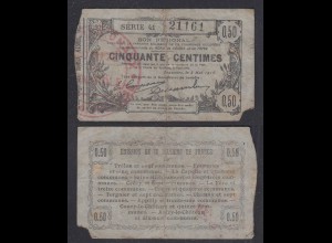 Frankreich - France 50 Centimes 1916 Banknote Fourmies Bon Regional Notgeld