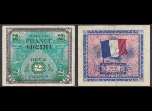 Frankreich - France 2 Francs 1944 Allied Military Currency Pick 114a VF (3)