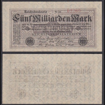 5 Milliarden Mark 1923 Ro 120a Pick 123 F (4) 5-stellig (29404