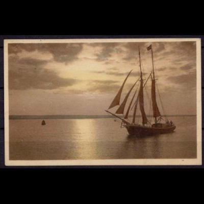 AK Segelyagt sailboat Segeln Sailing Dämmerung (7537
