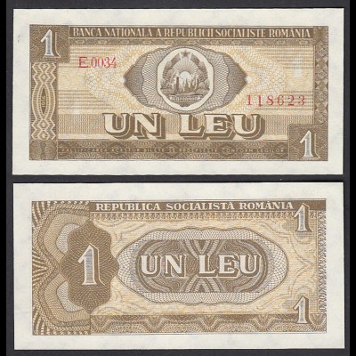 Rumänien - Romania 1 Lei Banknote 1966 Pick 91 aUNC (1-) (29440