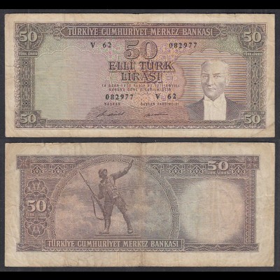Türkei - Turkey - 50 Lira 1964 Banknote Pick 175 F (4) (29448