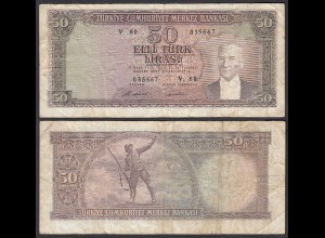 Türkei - Turkey - 50 Lira 1964 Banknote Pick 175 F (4) (29449