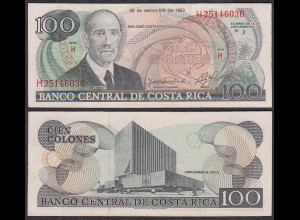 Costa Rica - 100 Colones Banknoten 1993 Pick 261a XF- (2-) (29454