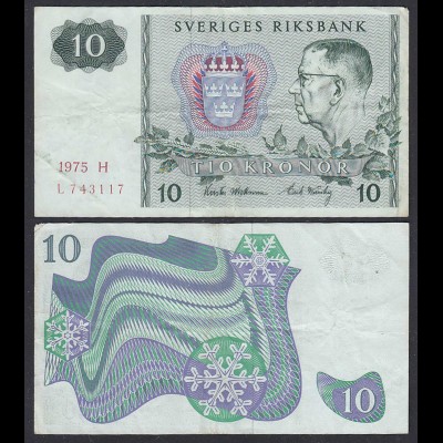 Schweden - Sweden 10 Kronor 1975 Pick 52c VF (3) (29467