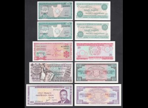 Burundi 10,10,20,50,100 Francs Pick 27a,28a,29b,33a,33b UNC (1) (29480