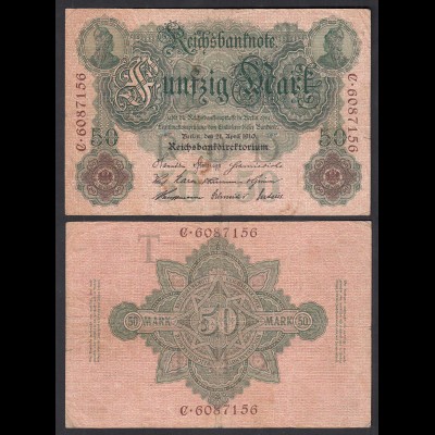Reichsbanknote 50 Mark 1910 Ro 42 Pick 41 T/C F (4) (29488