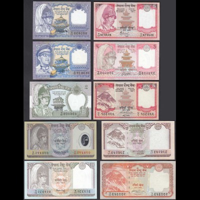 Nepal - 10 Stück verschiedene Banknoten bzw. Signaturen UNC (1) (29523