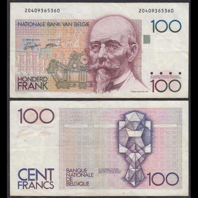 Belgien - Belgium 100 Francs Banknote (1982/1994) Pick 142 - VF (3) (29559