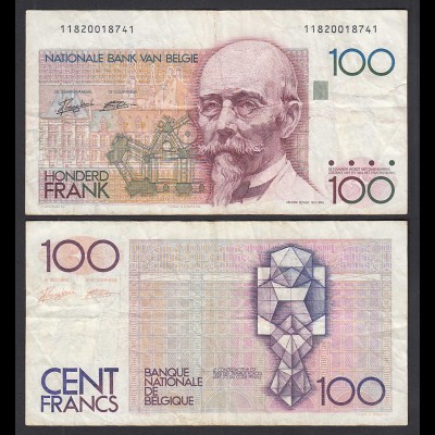 Belgien - Belgium 100 Francs Banknote (1982/1994) Pick 142 - F (4) (29561