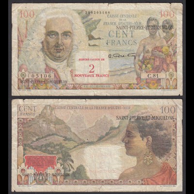 Saint-Pierre & Miquelon - 2 Francs on 100 Fr. 1963 Pick 32 G (6) (29628
