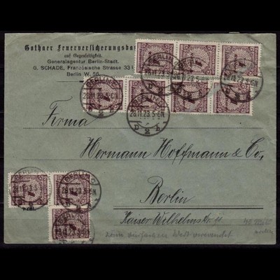 Infla R-Brief 28.11.1923 mit 10 x 325A Ortsbrief Berlin (65376