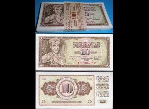 Jugoslawien - Yugoslavia Bundle 100 Stück 10 Dinara 1978 Pick 87a UNC (1) (90107