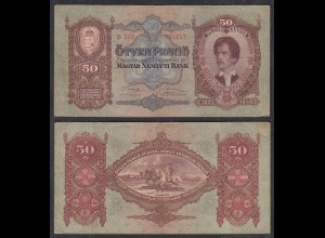 UNGARN - Hungary - 50 Pengö Banknote 1932 Pick 99 VF (3) (29803