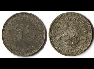 Bremen 50 Pfennig Notgeld 1921 Zink Funck 58.4 (R951