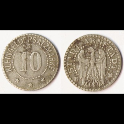 Arnstadt 10 Pfennig Notgeld Kleingeldersatz o.Jahr 1918 Eisen Funck 20.2a (R882
