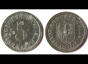 ARNSBERG 5 Pfennig Notgeld Kleingeldersatz 1917 Zink Funck 19.1 (R878