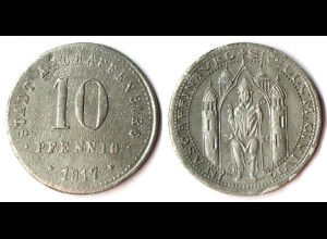 ASCHAFFENBURG 10 Pfennig Notgeld 1917 Zink Funck 23.2 A (R885