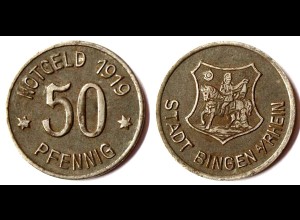 BINGEN 50 Pfennig Notgeld 1919 Eisen Funck 41.4 (R909