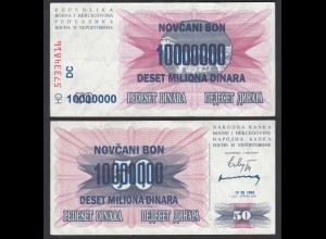 BOSNIEN - HERZEGOVINA - 10-Million Dinara 10.11.1993 Pick 36 XF (2) (29911