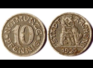 Aachen 10 Pfennig 1920 Notgeld Eisen Funck 1.1 (R853