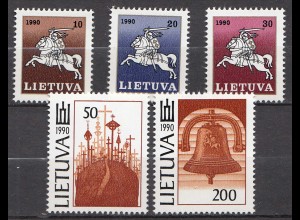 Litauen - Lithuania Mi 465-69 ** MNH 1991 Nationale Symbole (65512