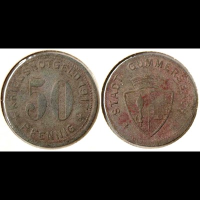 Gummersbach 50 Pfennig 1917 Kriegsgeld Notgeld Zink Funk 180.2 (n782