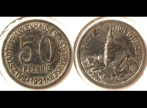 Frankenhausen am Kyffhäuser 50 Pfennig 1920 Notgeld Eisen Funk 133.7 (n777