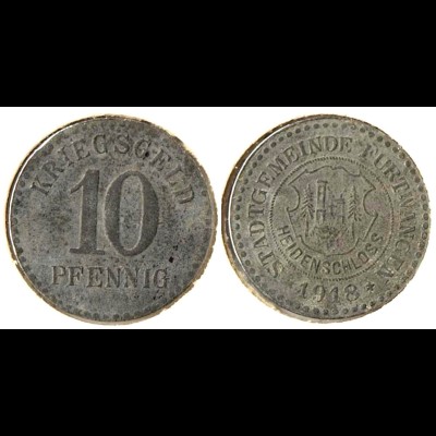 FURTWANGEN 10 Pfennig 1918 Kriegsgeld Notgeld Zink Funk 148.2 (n800