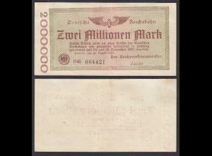 Reichsbahn Berlin 2 Millionen Mark Mark 1923 VF+ (3+) (30025