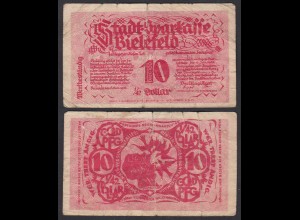 Westfalen - Bielefeld 10 Pfennig 1/42 Gold Dollar 1924 (30059