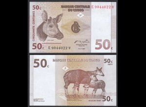 Kongo - Congo 50 Centimes 1997 Pick 84a UNC (1) Okapi (30135