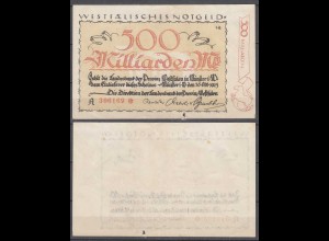PROVINZ WESTFALEN Münster 500 Milliarden Mark 1923 Notgeld Starnote (30111
