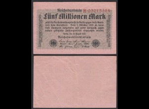 Ro 104a 5 Millionen Mark 1923 Pick 105 Serie H VF (3) (30150