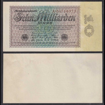 Ro 113a 10 Milliarden Mark Banknote 1923 Pick 116 XF (2) Serie A (30055