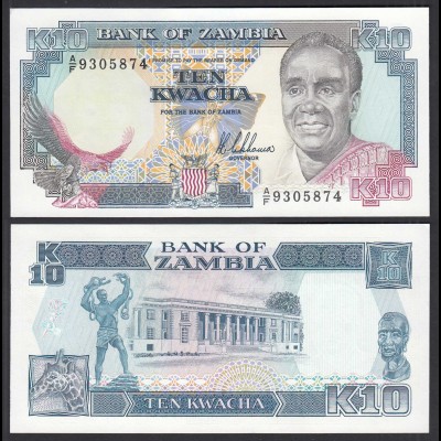 SAMBIA - ZAMBIA 10 Kwacha Banknote (1989-91) UNC (1) Pick 31b (30172