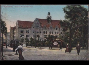 AK Düsseldorf Kaiserliche Oberpostdirektion 1914 nach Opladen (12507