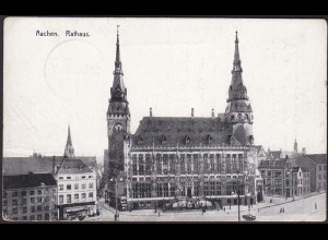 AK Aachen Rathaus und Umgebung Feldpost 1916 Vereinslazerett Jena (12301